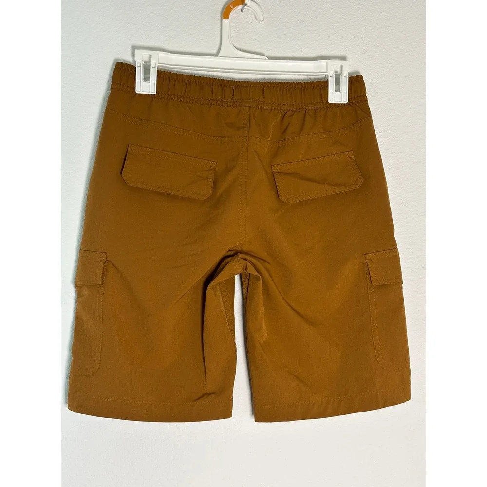 Weatherproof Vintage Boys Cargo Shorts Brown Elastic Waist Size L 14/16